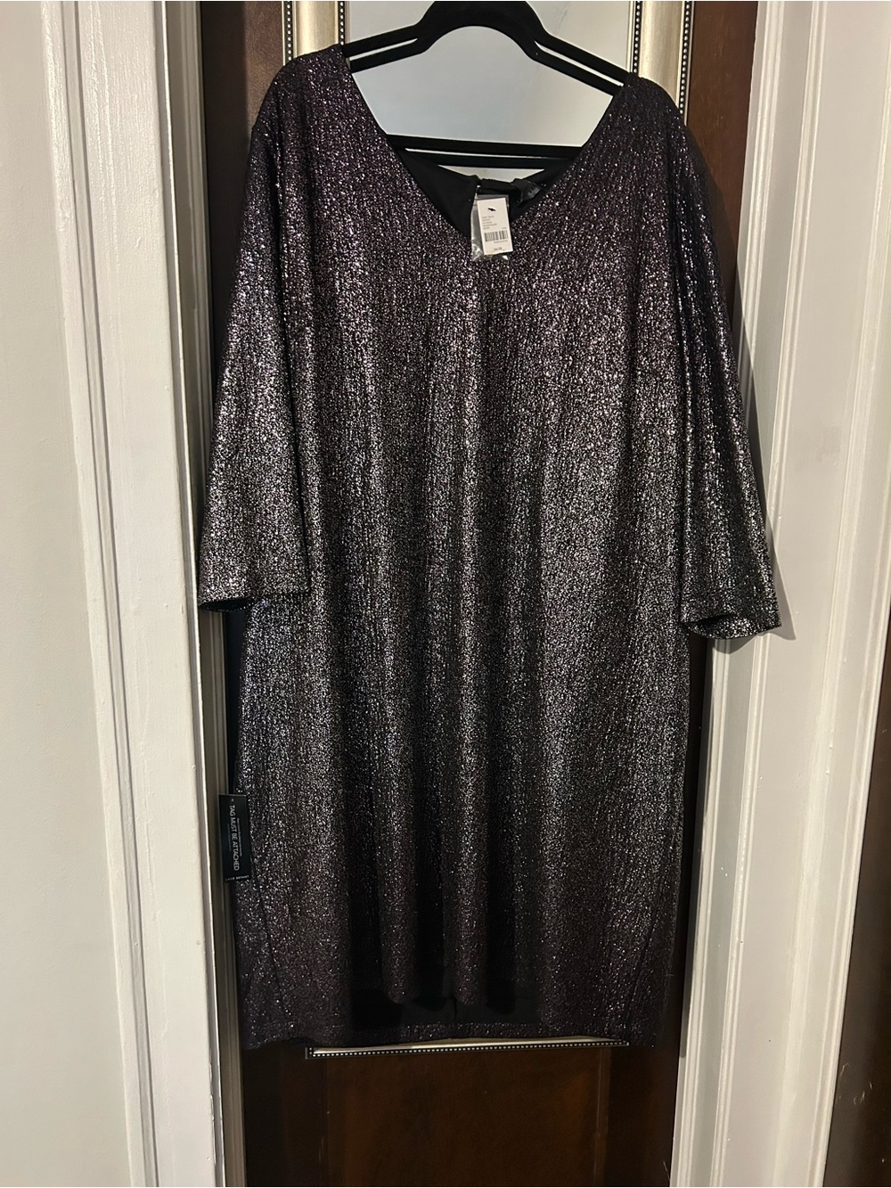 Lane Bryant Women’s Metallic Silver & Purple Shimmer Dress Size 26/28